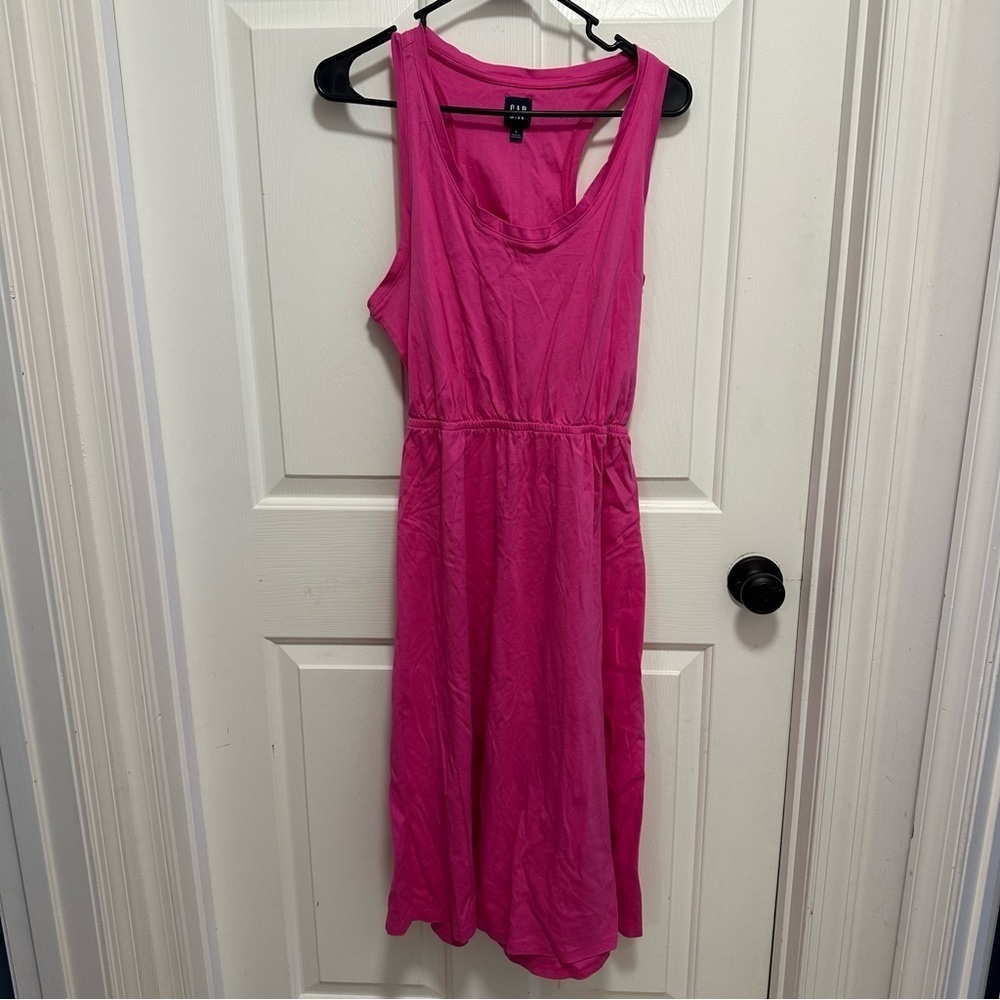 Gap Womens Fuchsia Cotton Casual Sleeveless Racerback Cutout Midi Dress Size L